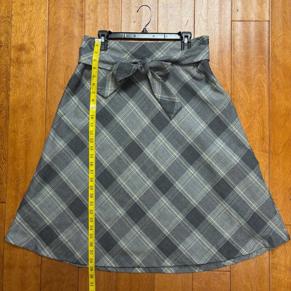Pendleton Gray Plaid A-Line Skirt with Waist Tie - Picture 12 of 12